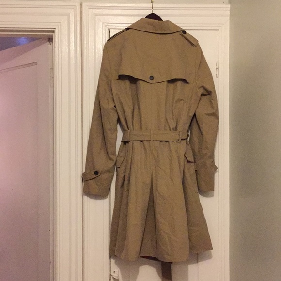 Long classic khaki trench coat orange inner liner - Picture 6 of 8